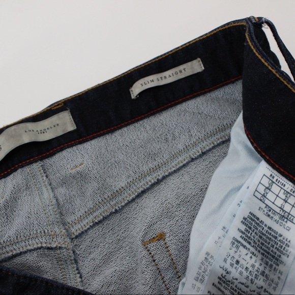 GUESS Jeans High Rise Dark Distressed Lightweight Slim Straight Jegging size 33 - Picture 4 of 9